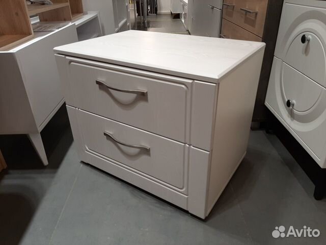 Тумба прикроватная 2 ящика мдф миндаль