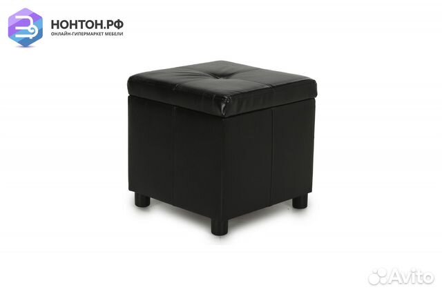 Пуф Квин экокожа черная