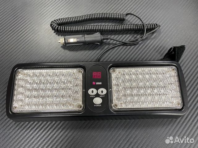 Стробоскоп на козырек автомобиля красно-синий