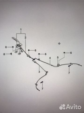 Трос ручника actyon new