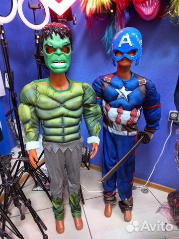 Карнавальный костюм С маской капитан америка, халк