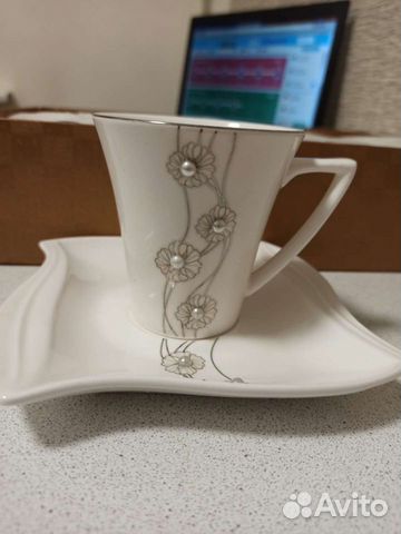 Чашка с блюдцем чайный фарфор