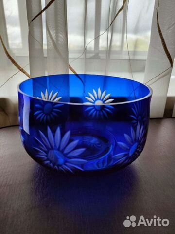 Ваза для фруктов цветное стекло