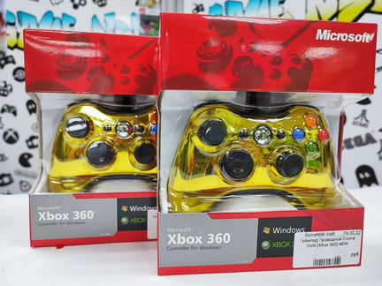 Геймпад проводной Chrome Gold Xbox360\PC New