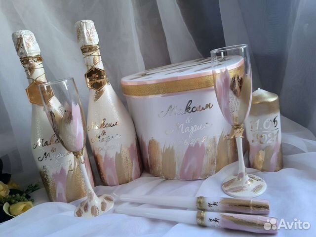 Свадебные аксессуары в стиле мазков с поталью