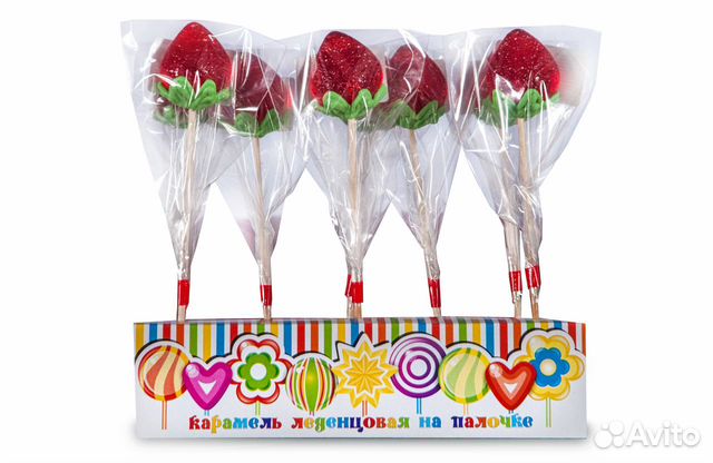 Леденцы на палочке Клубничка(20 гр) 40 шт в кор