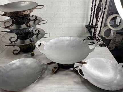 Садж из нержавейки вырезные ручки