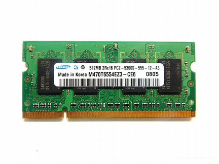 Samsung 512mb 2rx16 pc2-5300s-555-12-a3