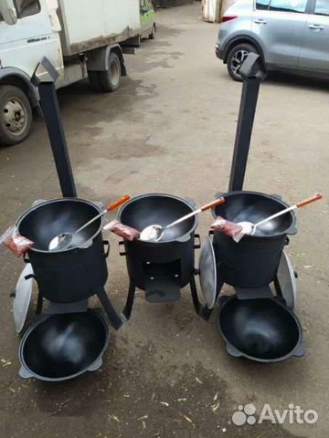 Казан чугунный с печью 12 литров