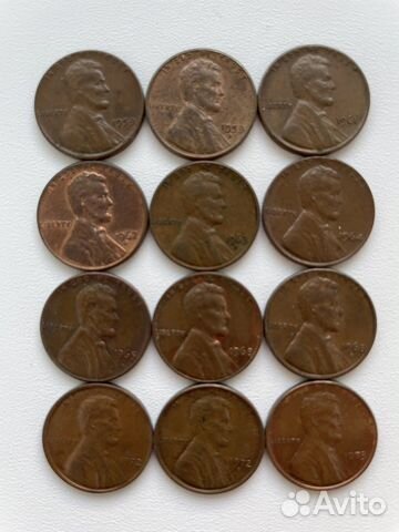 Монеты США 1 цент