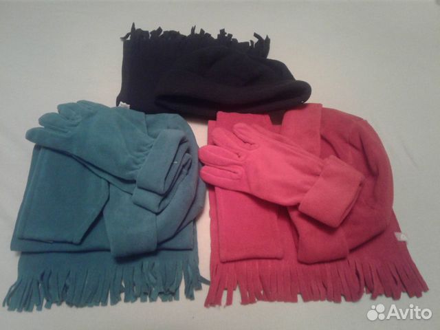 Наборы, флис, 3 шт, разные, новые