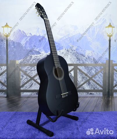 Классическая гитара (новая) с аксессуарами