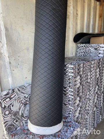 Экокожа ромб черный