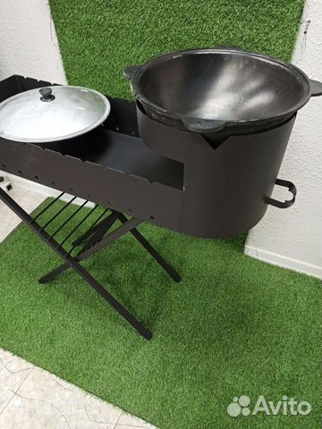 Мангал с печью и казан 16л