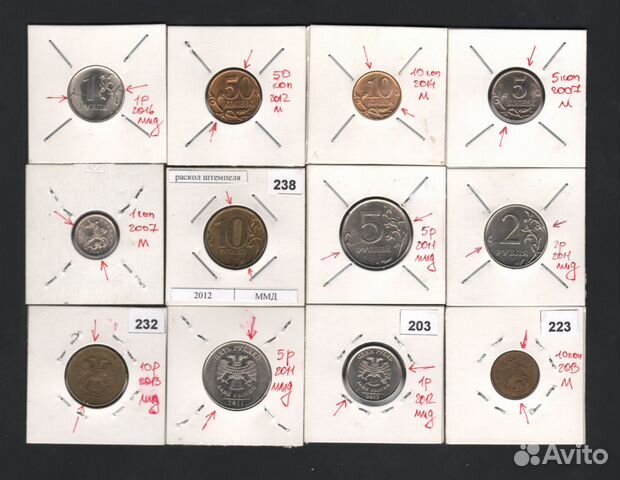 Брак монет, развороты, полные расколы