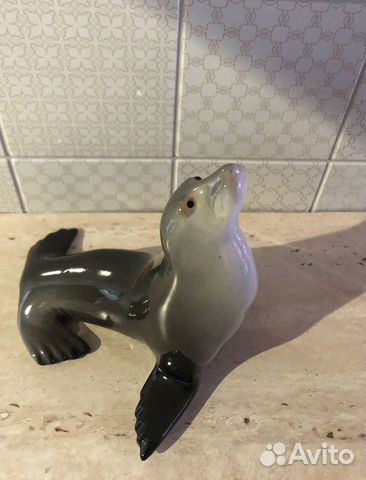 Статуэтка СССР «Тюлень», фарфор, лфз