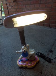 Лампа настольная детская с часами и будильником