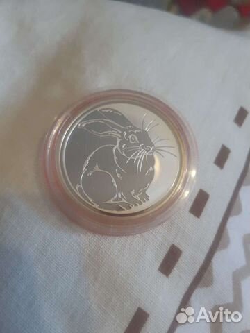 Монета 3 рубля Заяц