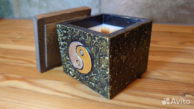 Интерьерная свеча ручной работы Инь-ян