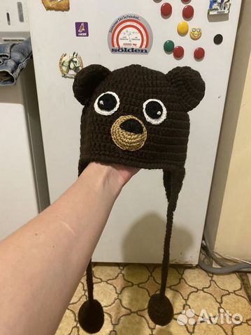 Детская шапка мишка