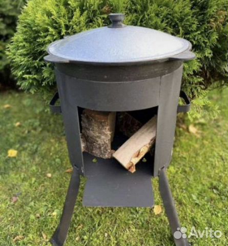 Kaзан чугyнный 12 литров с пeчкой