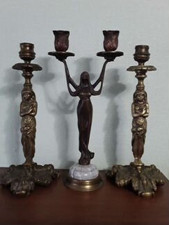Подсвечники из бронзы. латуни