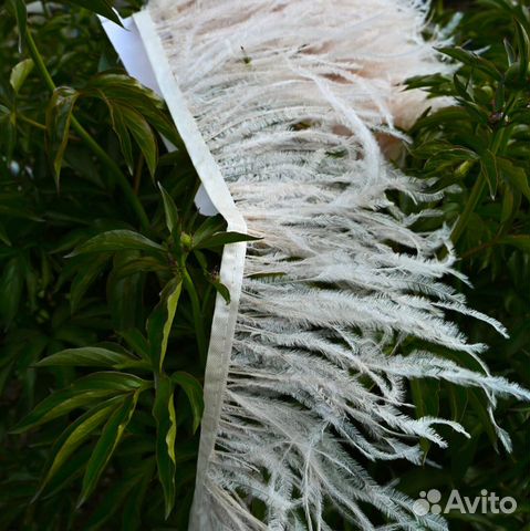 Тесьма с перьями страуса для отделки одежды декор