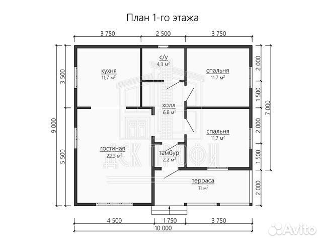 Каркасный дом под ключ 81м2 с террасой