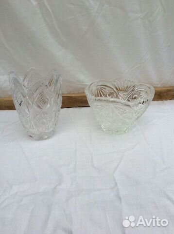 Хрустальные вазы стопки стаканы СССР б/у