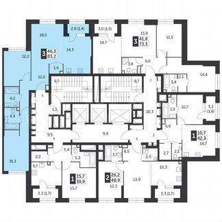 3-к квартира, 83.2 м², 14/38 эт.
