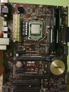 Материнская плата asus z97-k (в комплекте)