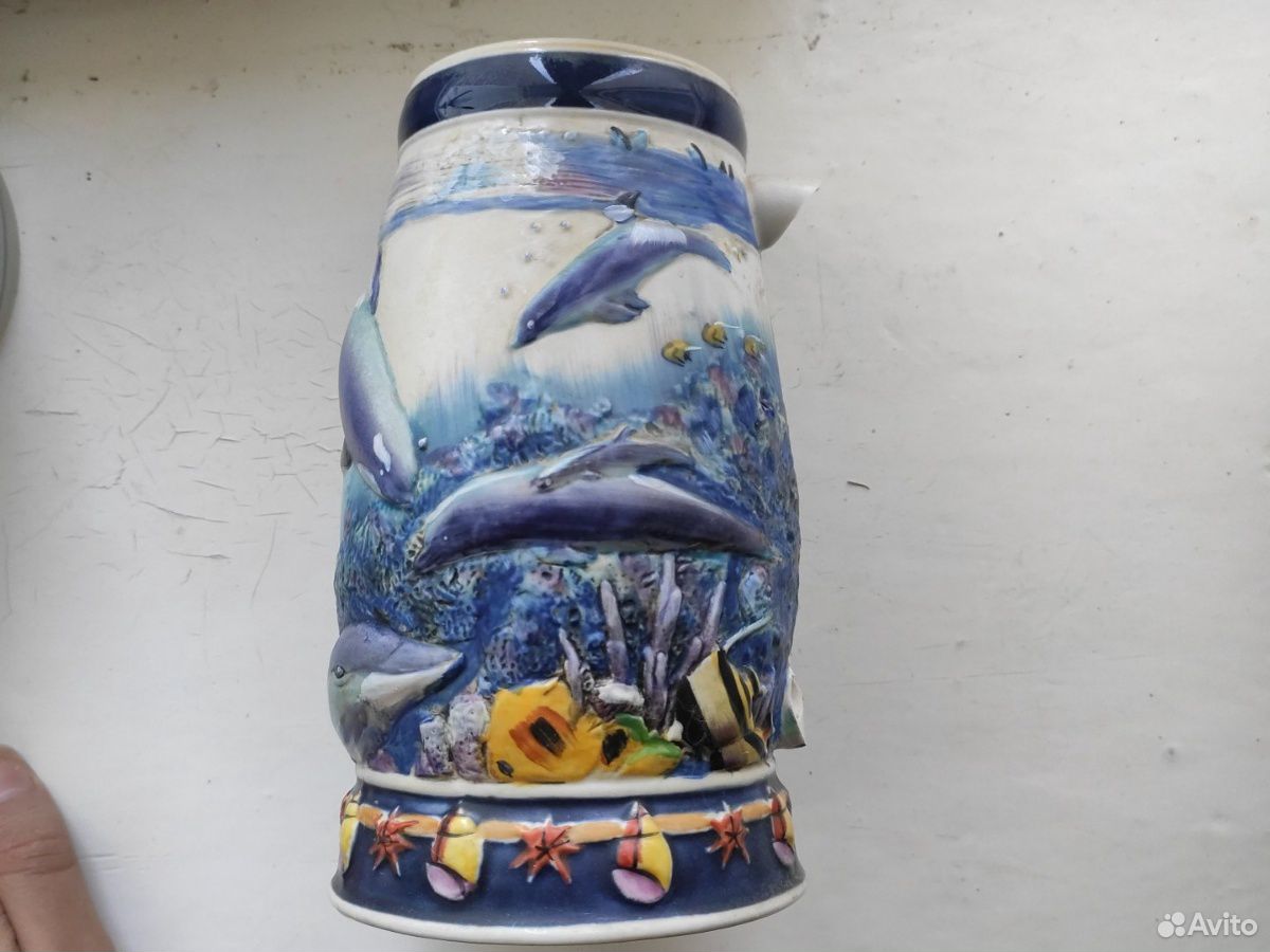 Кружка ваза с дельфинами 89107808948 купить 2