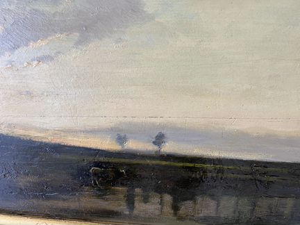 Картина масло на дереве пейзаж, 1888г