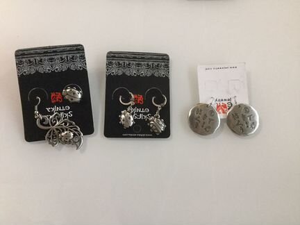 Бижутерия. Серьги. Браслеты медные и латунные