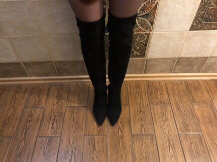 Сапоги ботфорты черные