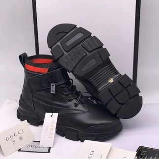 Ботинки Gucci зимние на платформе черные