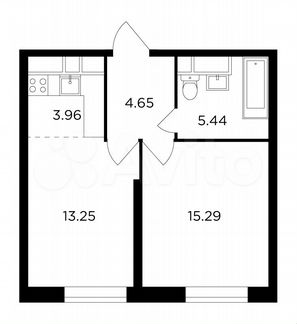 2-к квартира, 42.6 м², 9/30 эт.