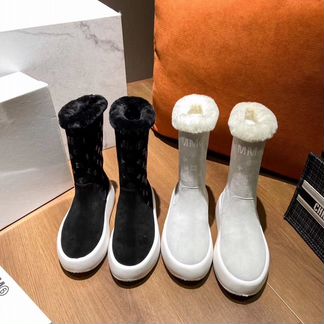 Maison margiela теплые сапоги на высокой подошве к