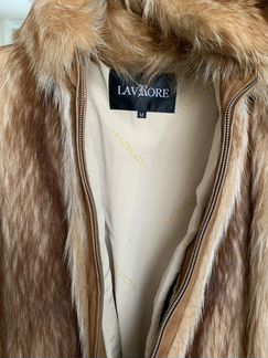 Куртка лиса+кожа размер 44