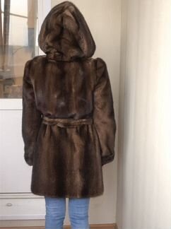 Шуба норковая с капюшоном 42-44