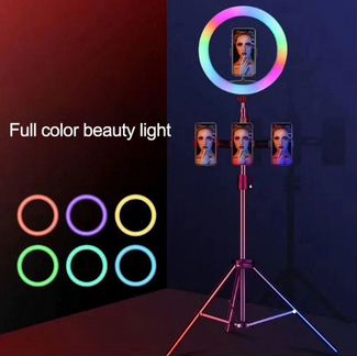 Лампа кольцевая 30 см цветная RGB sale