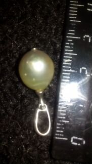 Морской австралийский жемчуг в серебряной подвеске