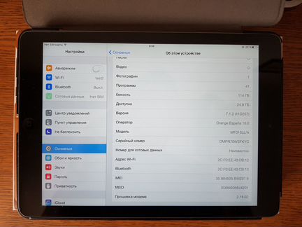 Планшет iPad Air 1 128Gb Wi-Fi + Cellular
