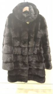 Чёрная женская норковая шуба