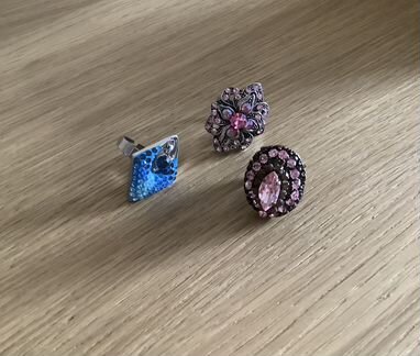 Кольца со стразами безразмерные