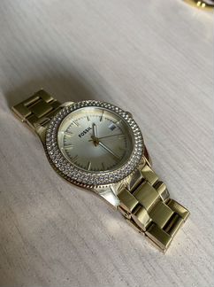 Часы Fossil женские золото со стразами