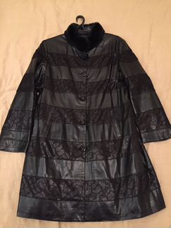 Пальто женское кожаное