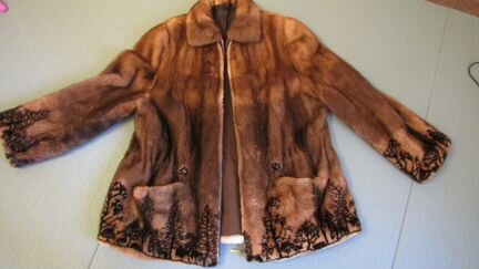Шуба автоледи норка оригинальный рисунок