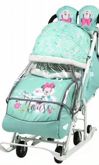 Санки-коляска disney baby 2 мини маус мятный