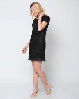 Чёрно-серебристое платье на Новый год